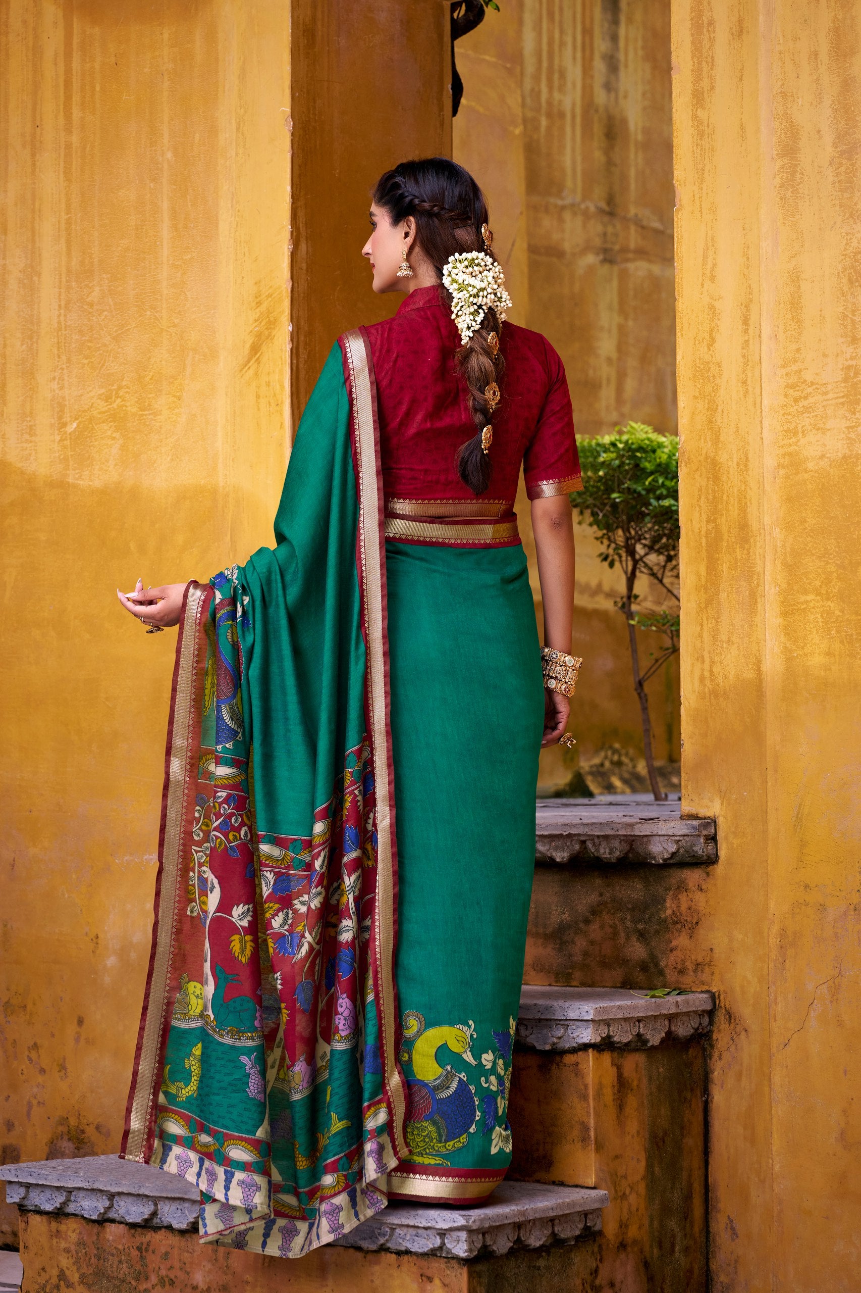 Viscos chanderi  premium silk saree