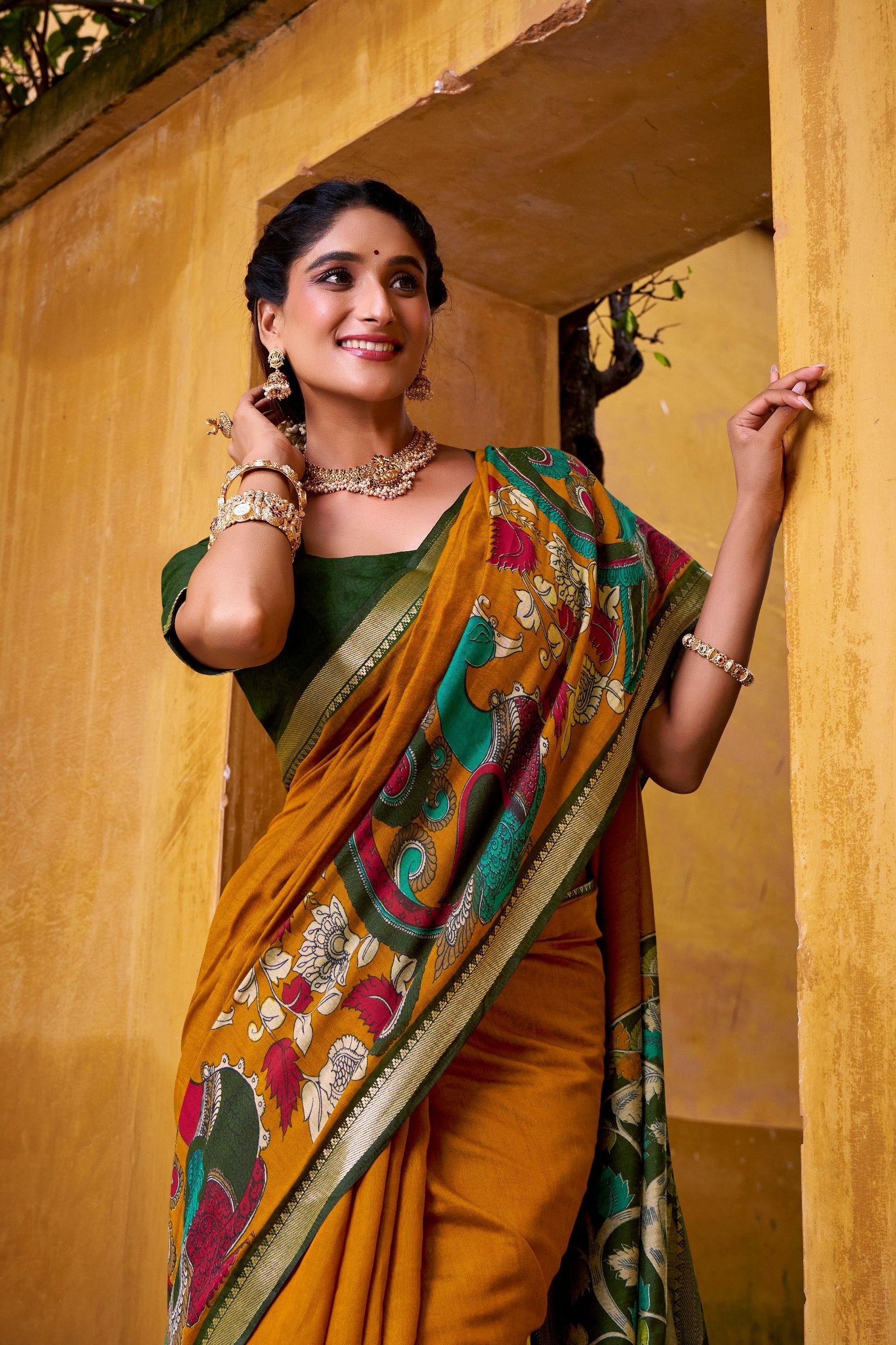 Viscos chanderi  premium silk saree