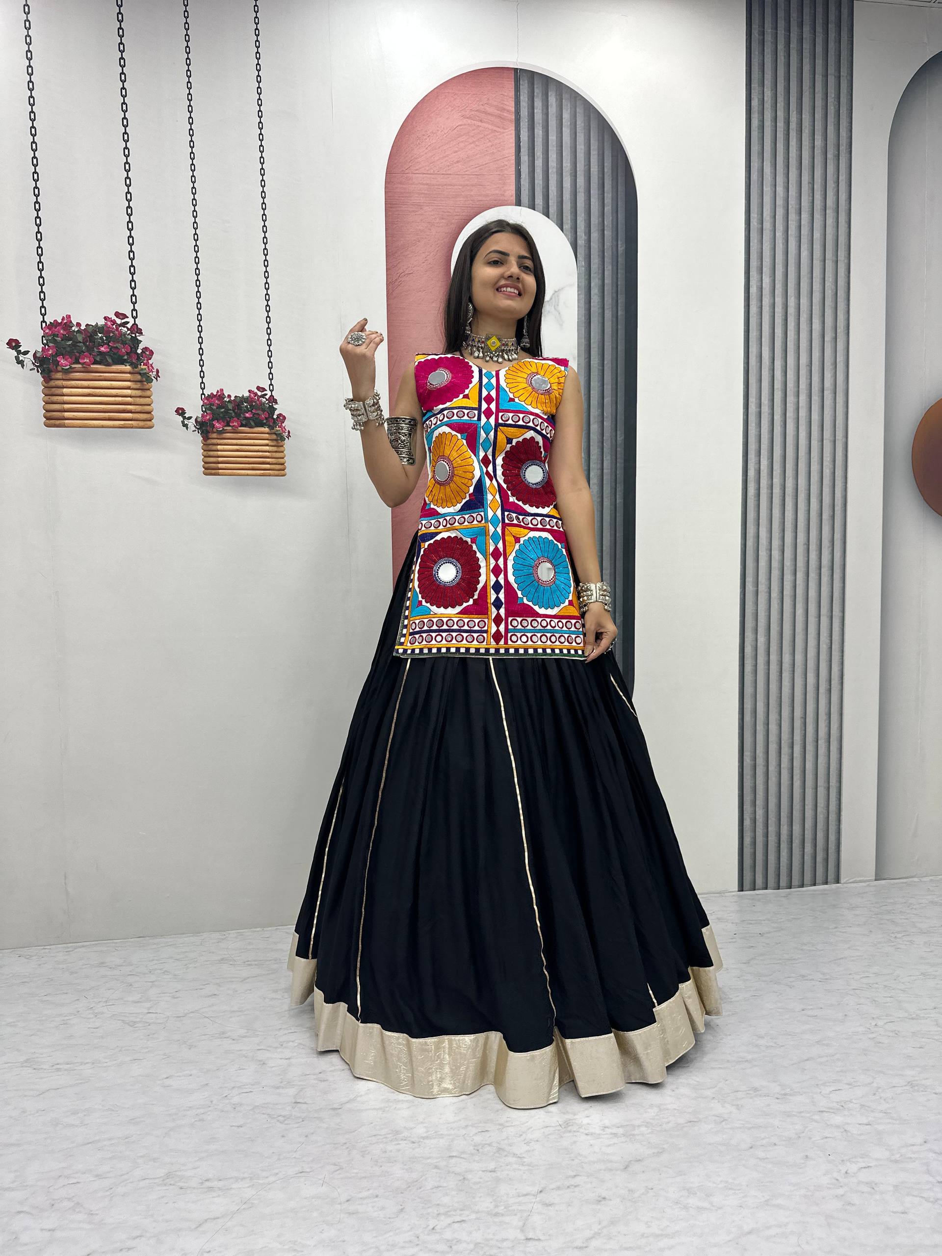 Navratri Special Gamthi work Lehenga choli