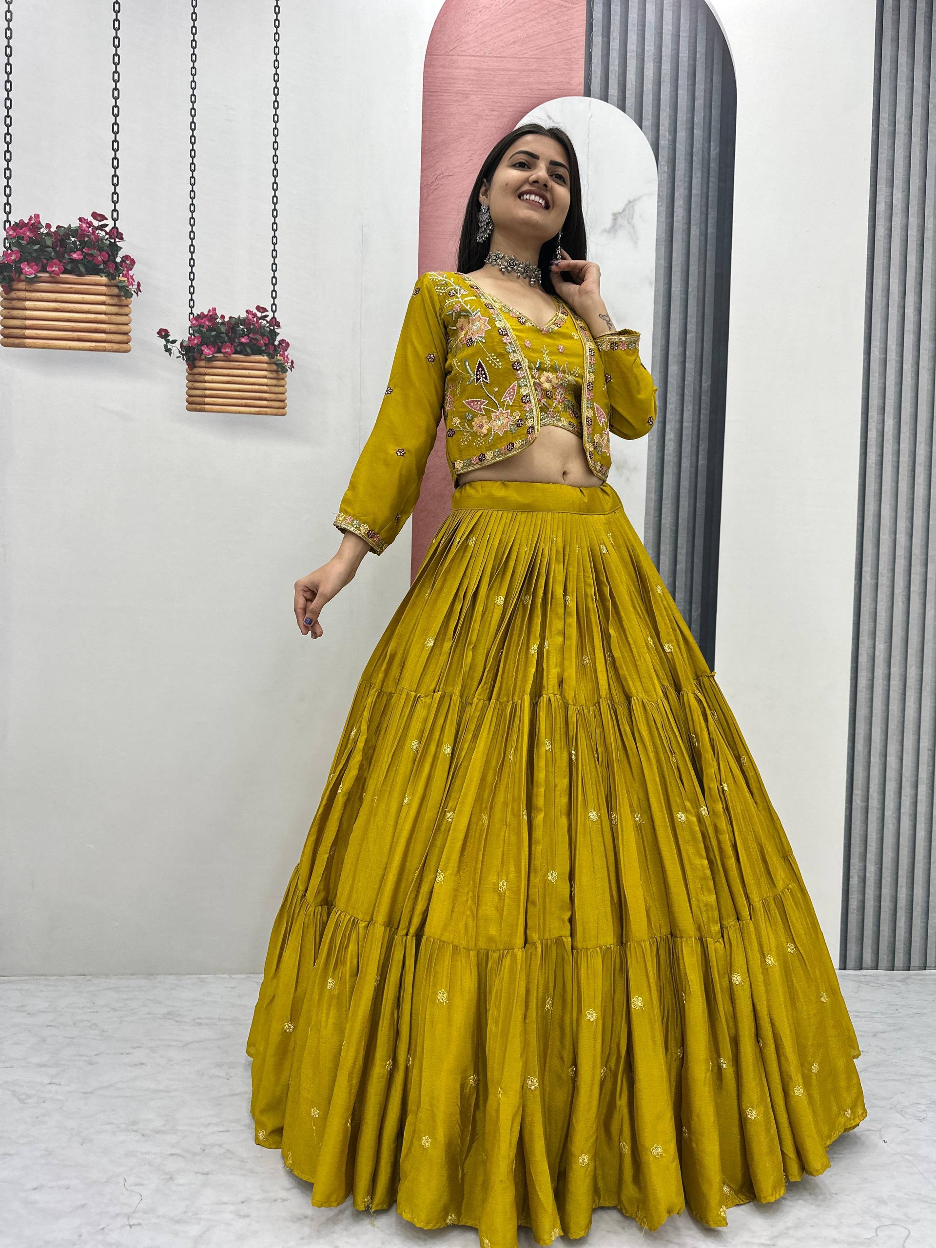 New jacket lahenga choli