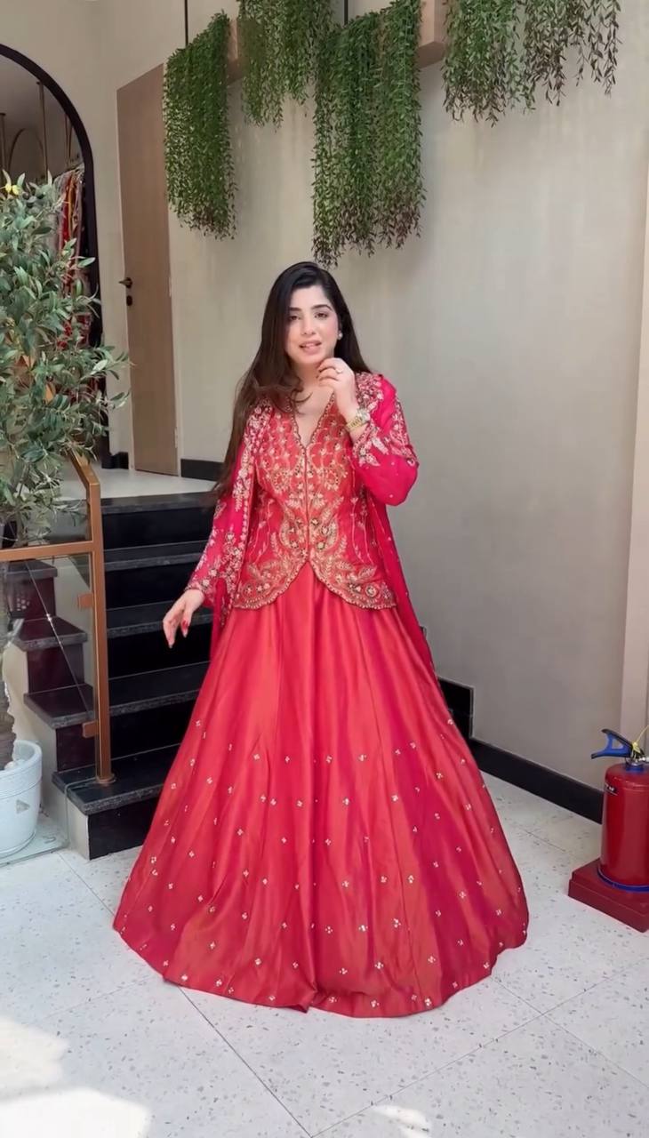 New shrug with lahenga choli